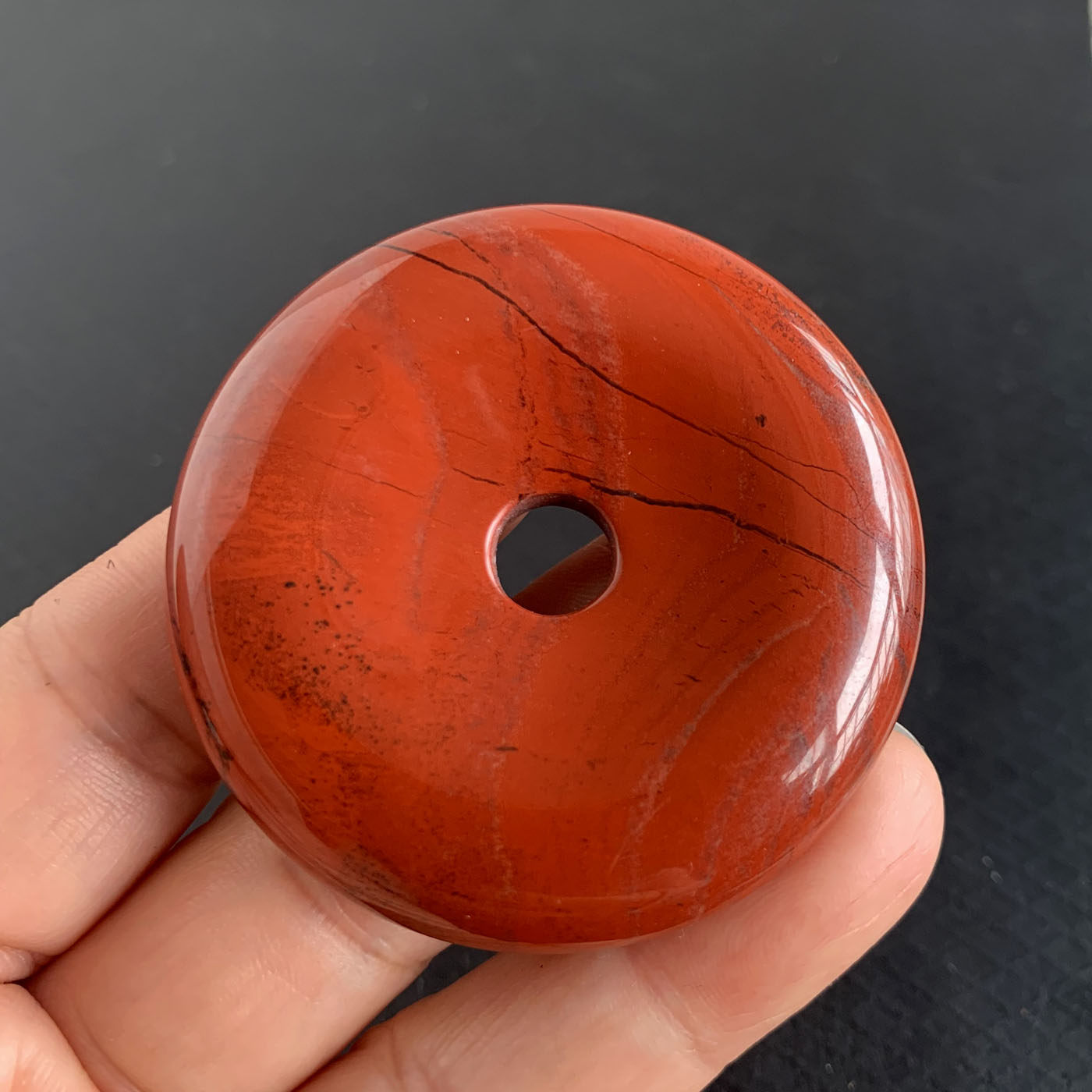 大号天然红碧玉平安扣吊坠