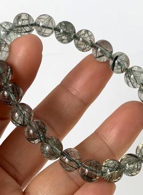 天然绿发晶手链发晶手饰