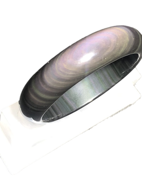 墨西哥黑曜石彩虹眼一物一图手镯