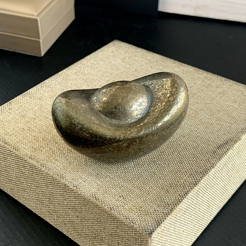 招财进宝天然铁矿石元宝摆件把玩