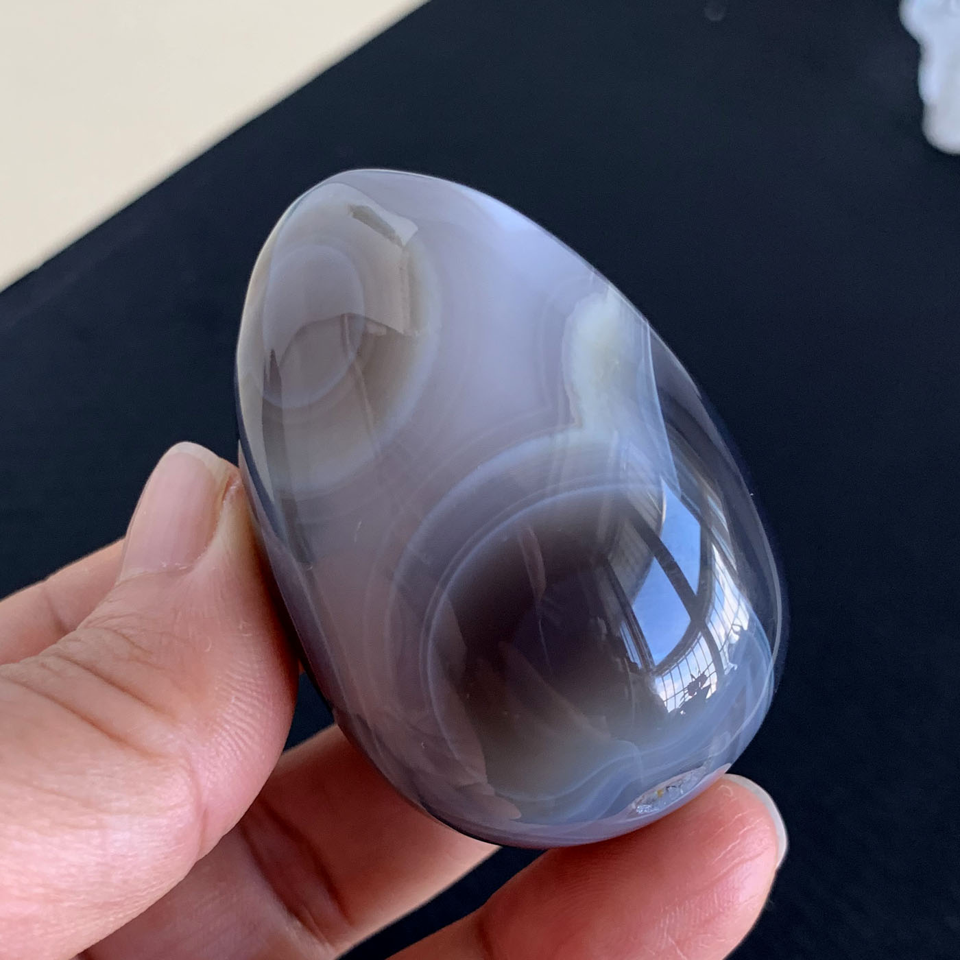 天然玛瑙原石鸡蛋手把件原石摆件