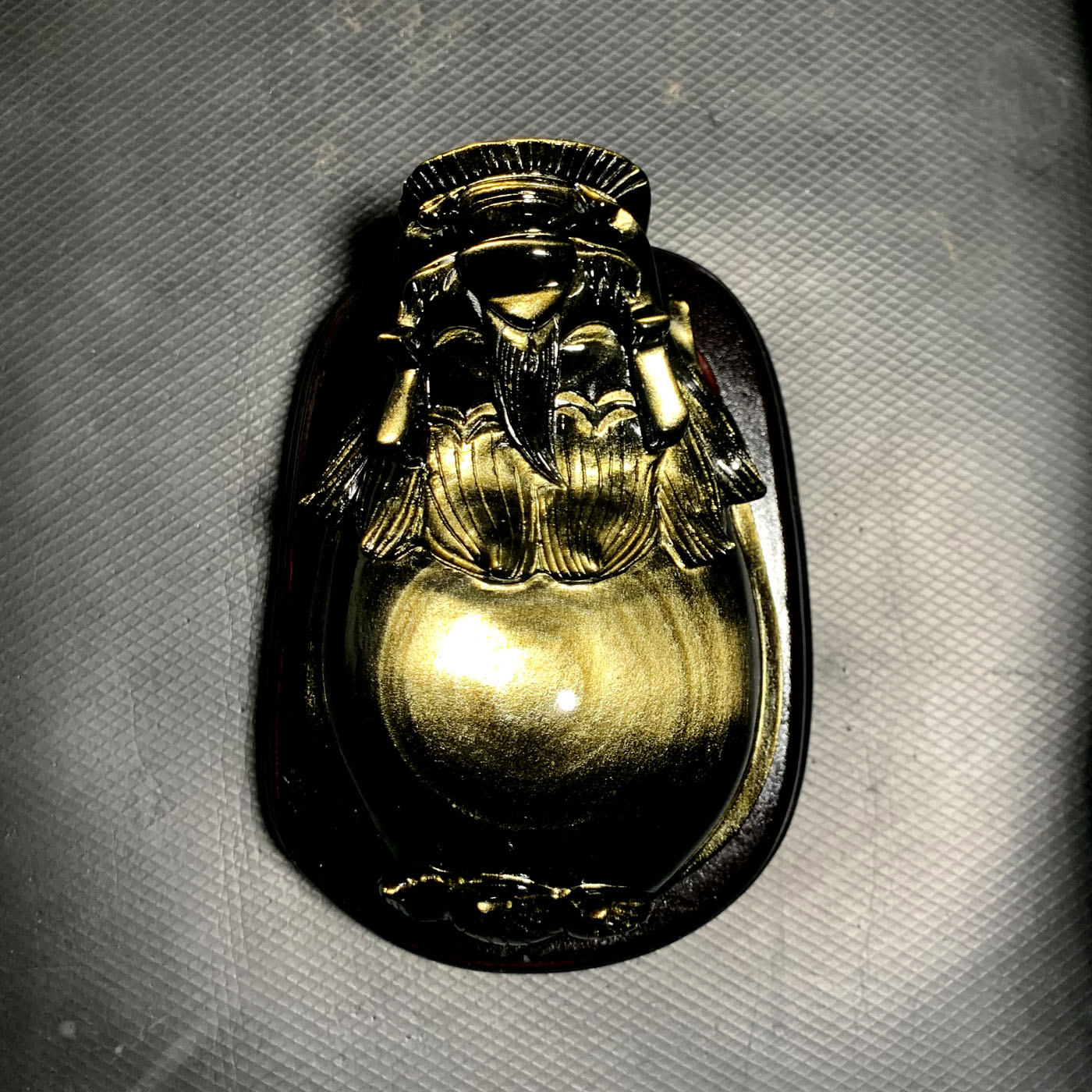 天然金曜石雕刻龙龟摆件