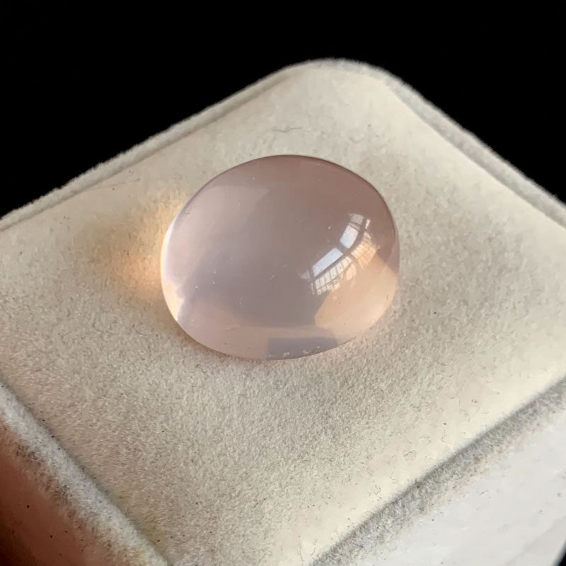 千蕊天然粉水晶戒面 配饰 DIY配件 戒指 食指 中指 冰粉