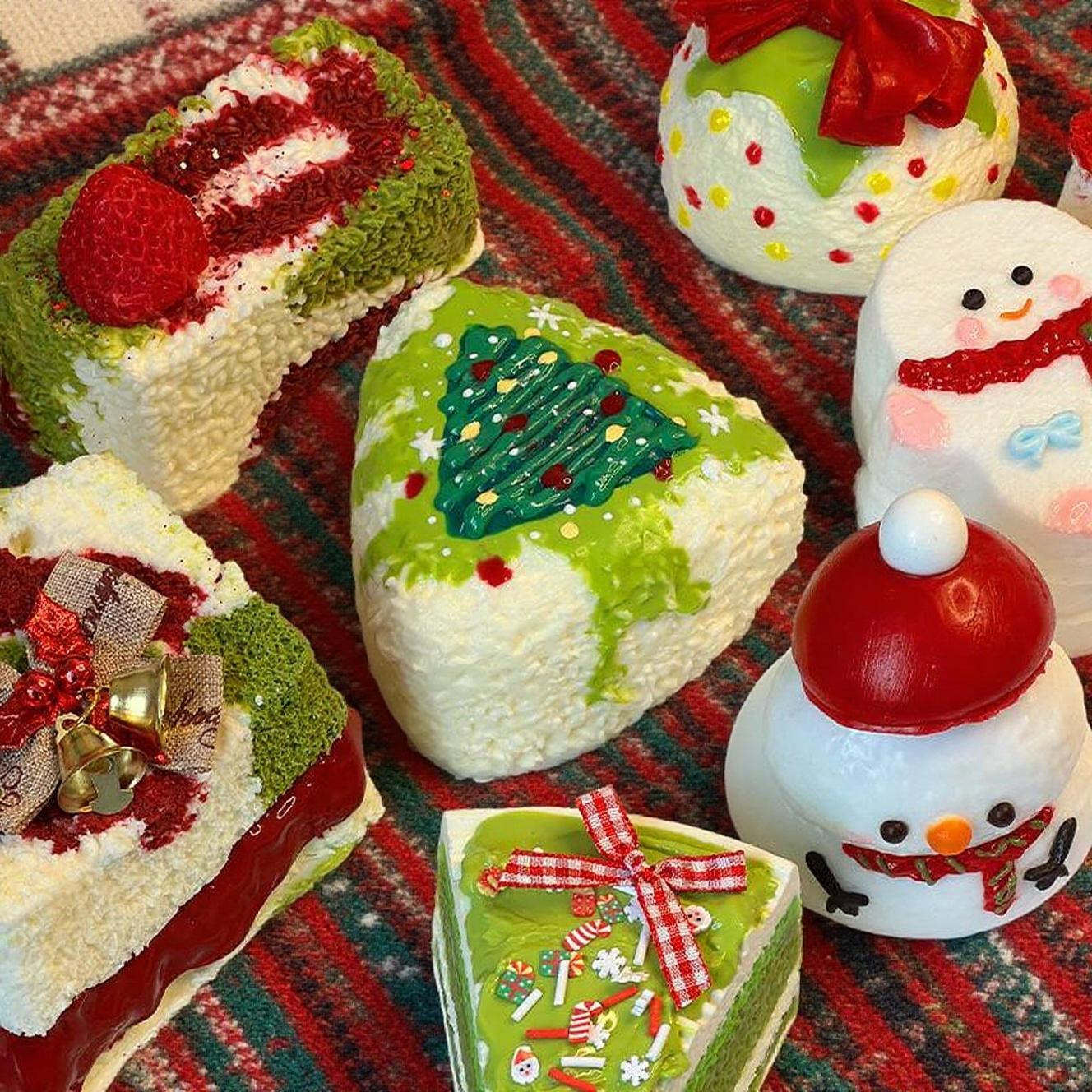 圣诞树蛋糕捏捏乐解压玩具仿真食玩圣诞礼物捏捏乐