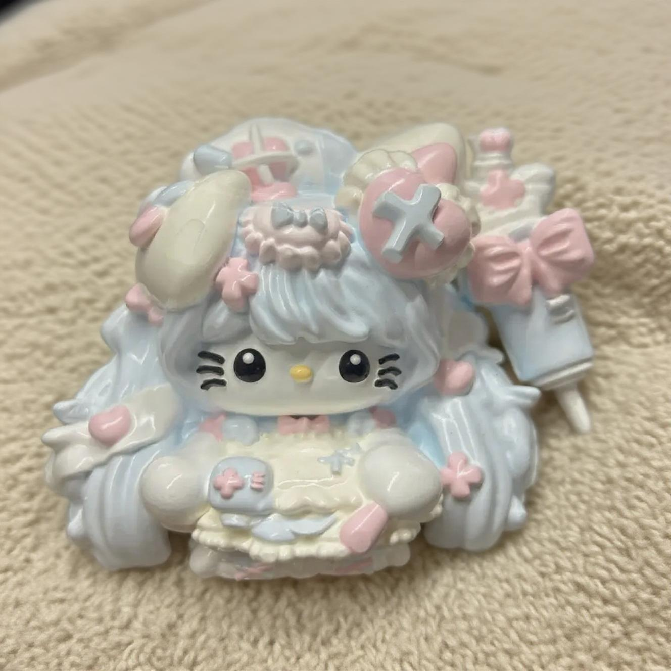 清新蓝粉配色 Kitty 萌态极光捏捏乐发泄神器 解压慢回弹手工