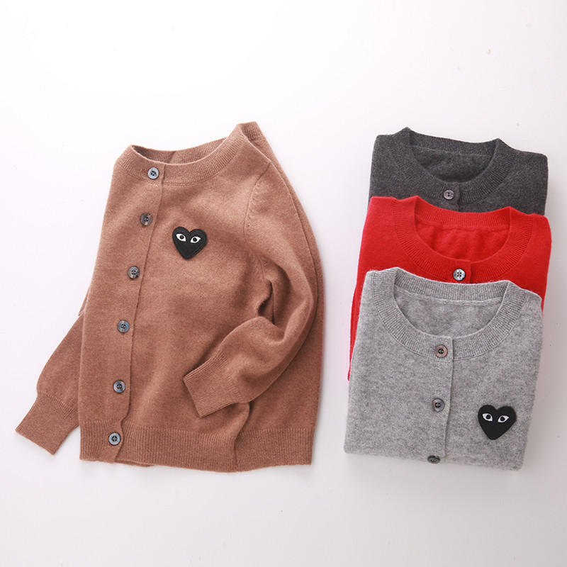 儿童羊绒衫女童毛衣宝宝羊毛针织开衫男童秋冬圆领外套中小童薄款