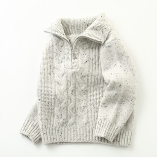 秋冬儿童羊绒衫男童套头中小童山羊绒针织衫女童拉链加厚毛衣宝宝