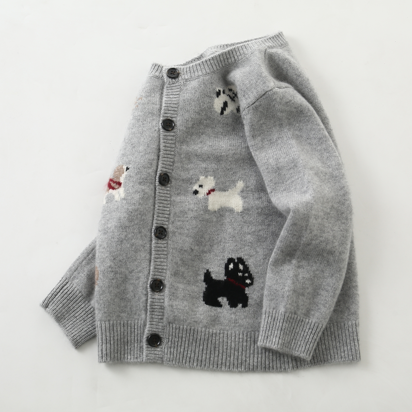 男童开衫女童毛衣宝宝卡通外套儿童山羊绒针织衫加厚秋冬款中小童