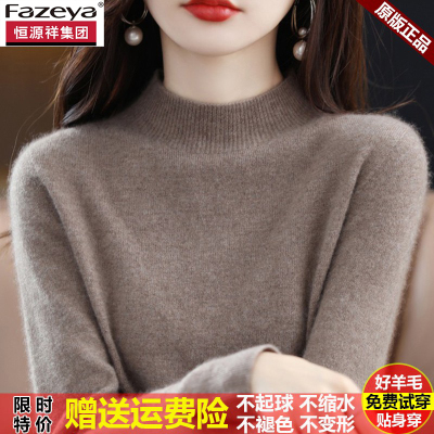 秋冬季新款半高领羊毛衫女
