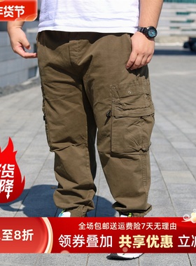 TRCE秋季新款男士复古做旧休闲束脚长裤日系纯棉宽松大码工装裤