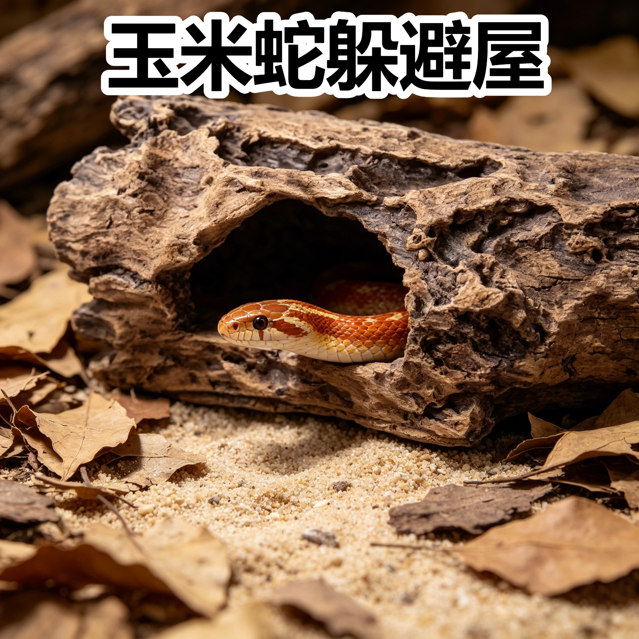 玉米蛇躲避屋仿真树皮洞爬台睫角爬宠躲避/造景
