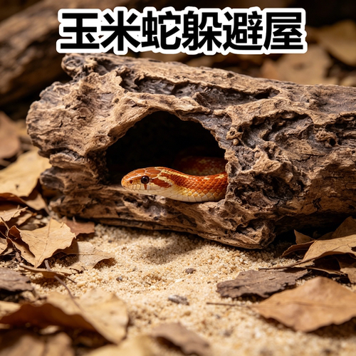 玉米蛇躲避屋仿真树皮洞爬台睫角守宫豹纹蜥蜴爬宠饲养箱缸造景用