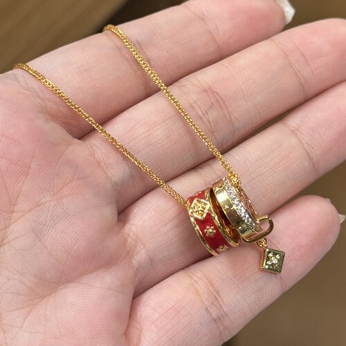 古法工艺时来运转宝相花项链