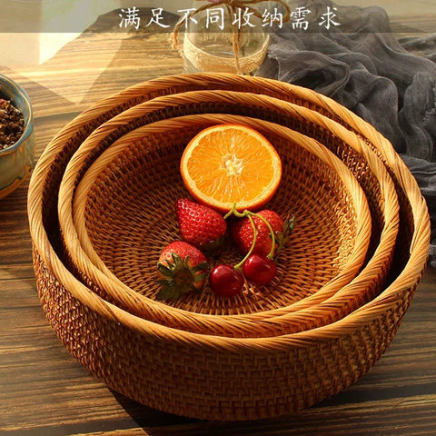 越南藤编收纳盒手工编