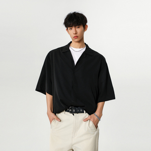 夏季新品韩系男生纯色暗花纹短袖衬衫外套A430-CS318-P38图片
