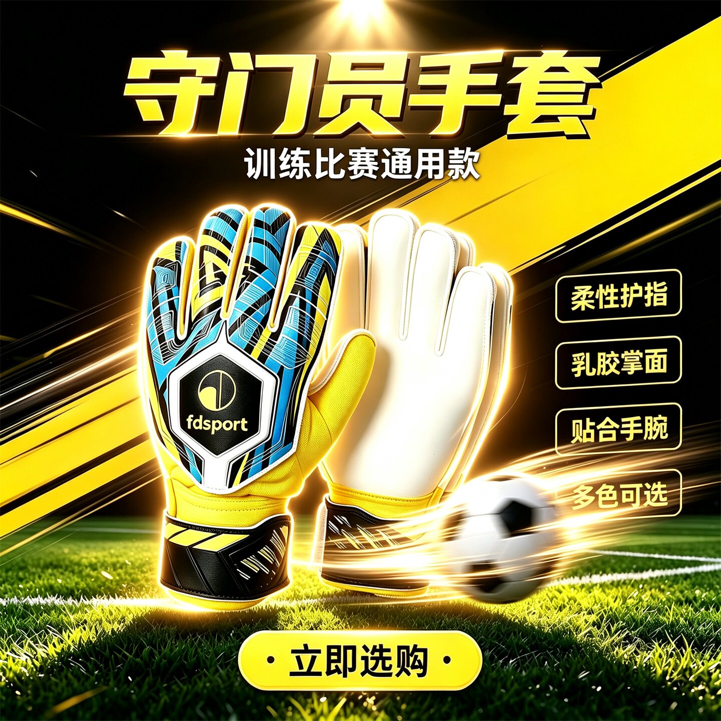 飞盾透气舒适足球门将手套