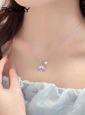 高级感海洋蓝色气质锁骨链卡洛美