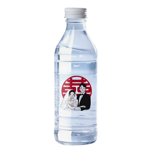婚礼矿泉水贴纸定制结婚uv转印logo水晶标贴订婚宴饮用水瓶贴标签