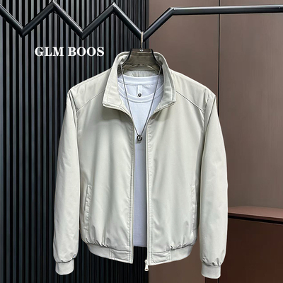 GLMBOOS2026春秋季新款男士立领薄款夹克外套男加厚加棉款秋冬装