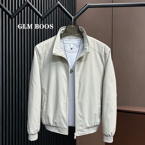 GLMBOOS2026春秋季新款男士立领薄款夹克外套男加厚加棉款秋冬装