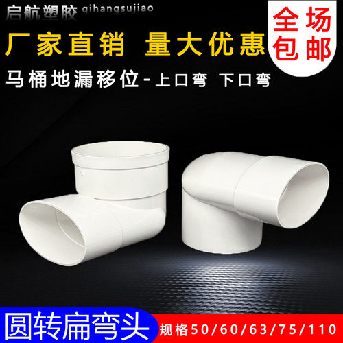 pvc扁管异径弯头圆转扁移位器