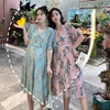 瑶瑶定制大码孕装夏装新款薄雪纺连衣裙可哺乳外出潮妈|ms