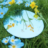 拍照专用圆形镜子学生宿舍免打孔贴墙化妆镜高清镜面自由装 饰圆镜