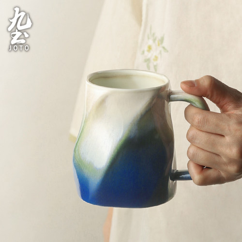 九土瓷泥窑变马克杯创意咖啡杯