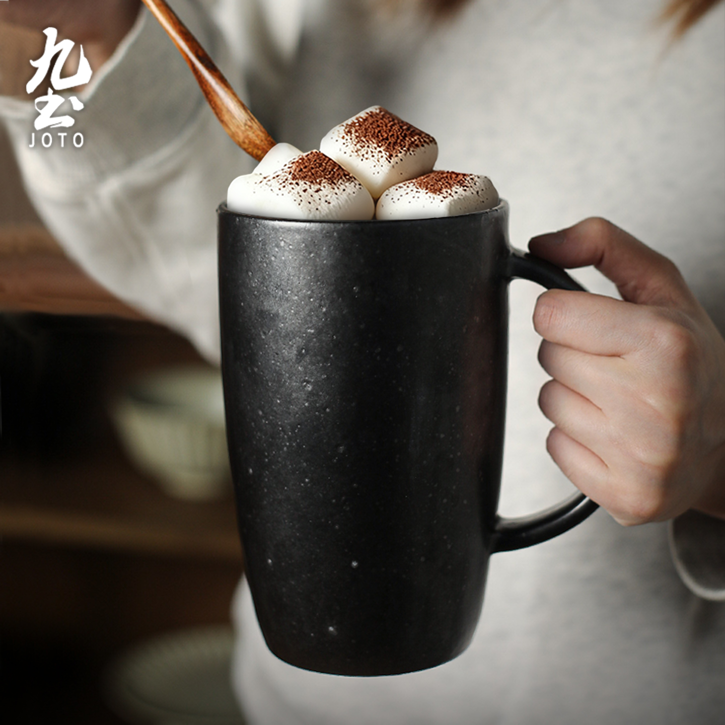 九土粗陶巴斯马克杯大容量
