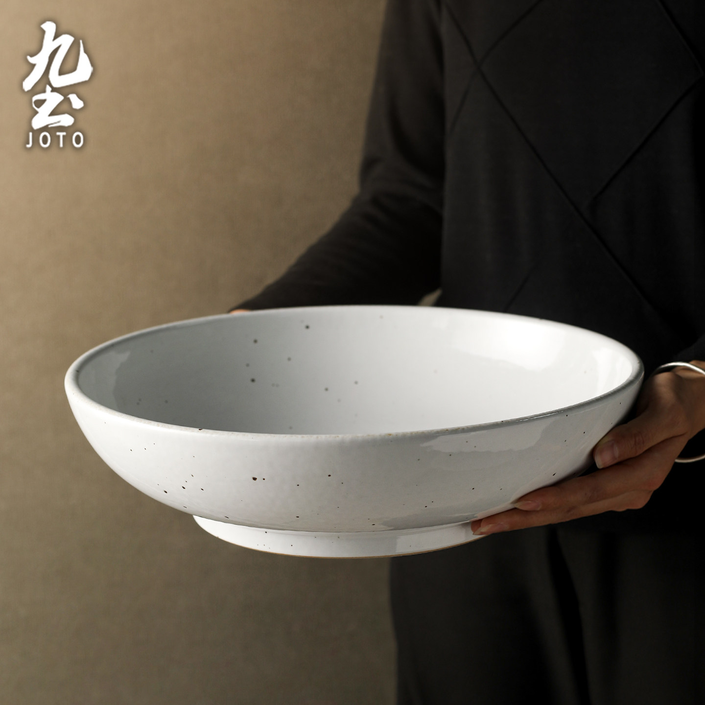 九土日式拉面碗碗粗陶复古盆大号容量专用陶瓷汤盆定制怀旧餐具