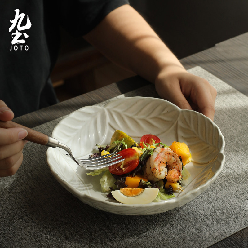 九土日式陶瓷餐盘家用高级感简餐点心甜品盘复古菜盘碟子创意餐具,餐饮具,盘,淘宝优惠券,粉丝福利购,淘宝优惠卷