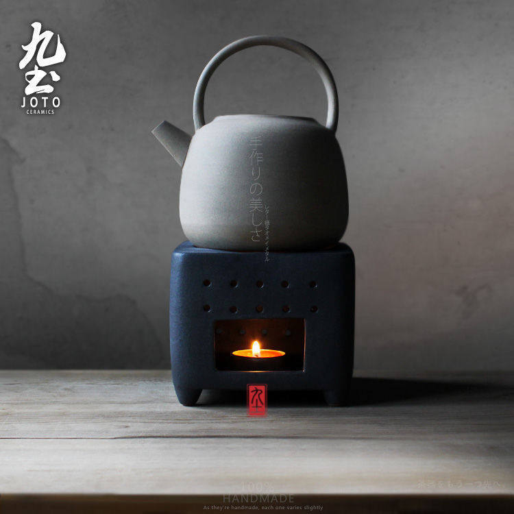 九土煮茶壶烧水壶原色酒精炉用壶日式禅意茶席功夫茶陶瓷茶具火炉