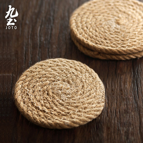 手工麻绳编织餐桌加厚大号杯垫