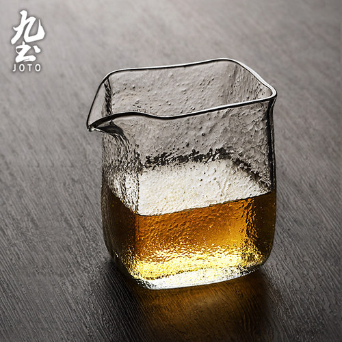 九土锤纹玻璃公道杯耐热方形公杯