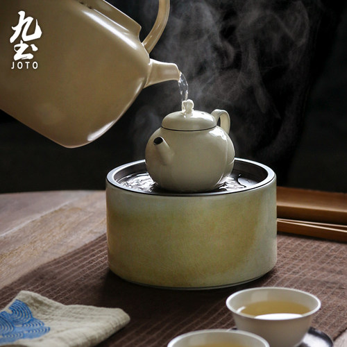 九土陶瓷壶承茶渣缸禅意家用建水