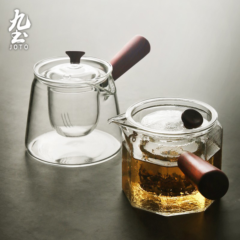 九土玻璃茶壶侧把煮茶器杯耐热泡茶壶功夫茶温带过滤电陶炉煮茶壶