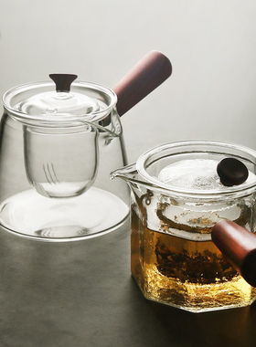 九土玻璃茶壶侧把煮茶器杯耐热泡茶壶功夫茶温带过滤电陶炉煮茶壶