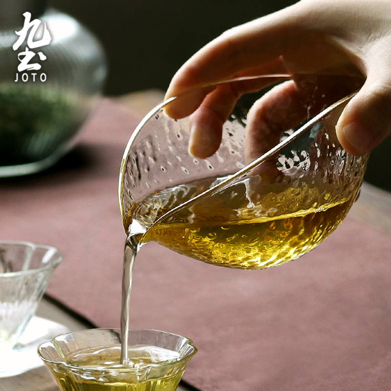九土手工锤纹玻璃公杯耐热分茶器