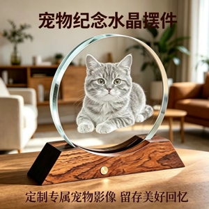 宠萌返星定制宠物水晶摆件留念