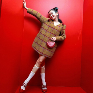 外套 小香喜庆减龄宽松裙式 LASS LIZ原创独家设计2026新年新款