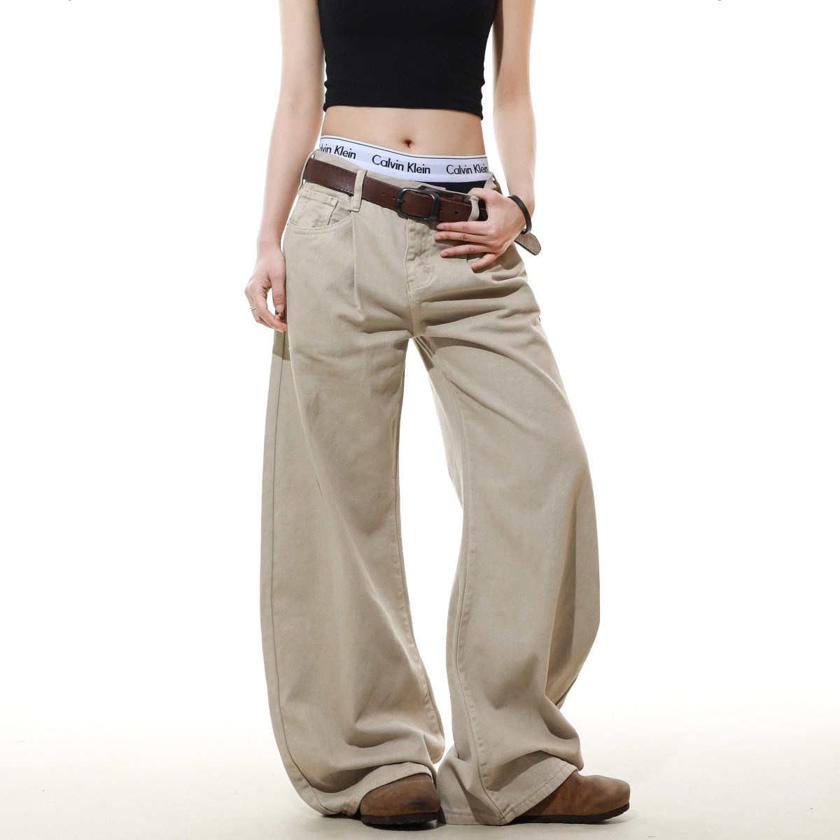 MRNEARLY美式复古廓形工装裤