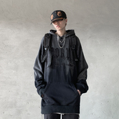 MRNEARLY复古做旧渐变水洗亚系连帽卫衣男oversize高街风小众帽衫