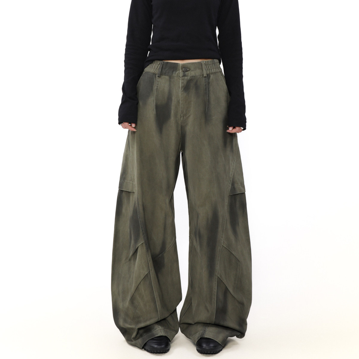 MRNEARLY设计感小众阔腿美式牛仔裤男女潮牌痞帅炸街裤子休闲长裤,男装,休闲裤,淘宝优惠券,粉丝福利购,淘宝优惠卷