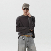 t恤男秋季 MRNEARLY美式 复古水洗做旧长袖 休闲百搭情侣上衣潮