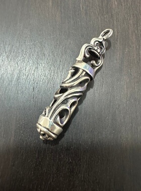 花魁silver 925纯银做旧新款天珠藤蔓十字花吊装欧美复古情侣款