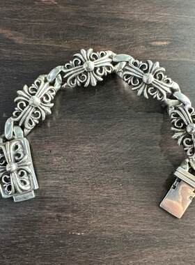 925纯银做旧十字花守护者手链