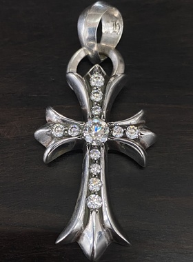 花魁925银钢模中号水滴镶钻吊坠