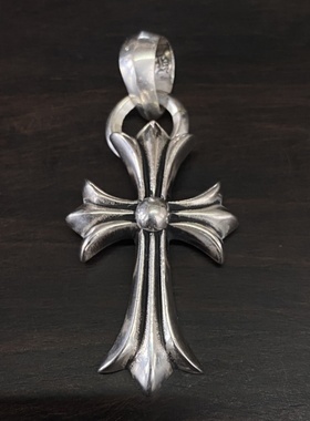 925银钢模中号水滴十字架吊坠