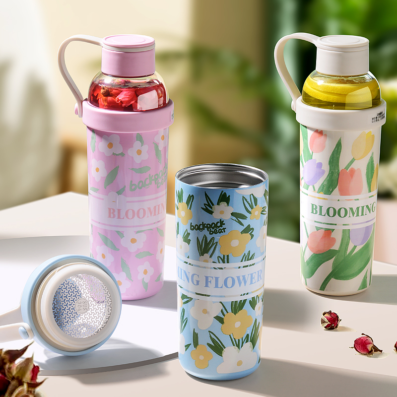保温杯女茶水分离花茶杯高颜值泡茶保暖便携水杯子学生儿童随行杯
