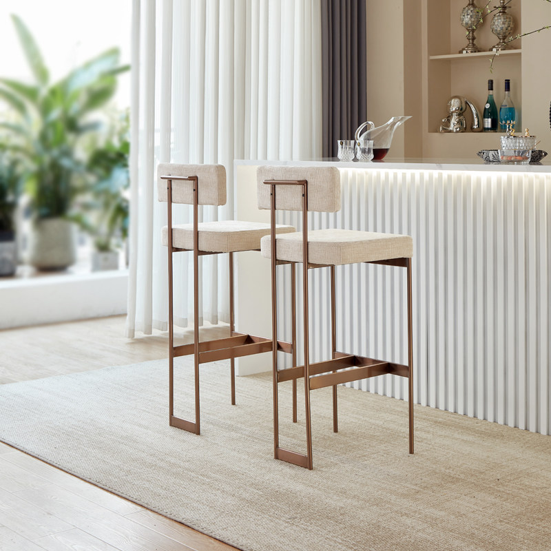 银雁小户型家用吧台椅轻奢高级感高脚椅新款吧台凳酒吧椅岛台餐椅